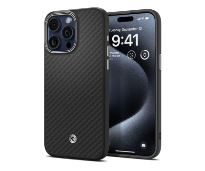 Etui / obudowa na smartfona Spigen Enzo Aramid Mag Magsafe do Iphone 15 Pro Matte Black